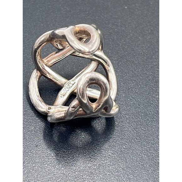 Israel Sterling Silver Wide Crisd Cross Ring Sz 8 - Picture 7 of 8